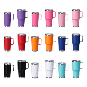 TY 20oz 30oz Stainless Steel Tumbler <strong>With</strong> <strong>Handle</strong> Double Wall Vacuum <strong>Insulated</strong> Travel <strong>Mug</strong> <strong>With</strong> Slider Lid and Straw - Product Image 1