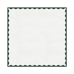 Handmade Scallop Embroidered Monogram <b>Linen</b>/Canvas Napkins & Placemats Wedding & Dinner <b>Table</b> <b>Cloth</b> Accessories - Product Image 5