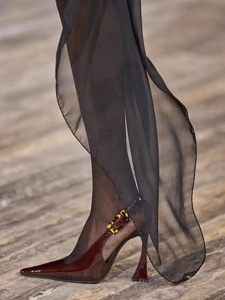 Sandals Women Spring New Pointy Head After Empty Single Sho Patent Leather Stiletto <b>Heels</b> - Product Image 5