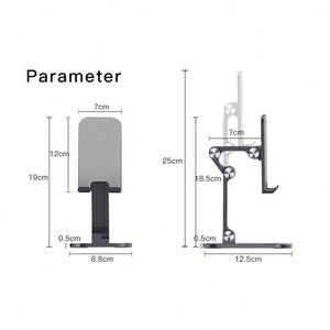 Support de téléphone portable noir, entièrement pliable, réglable en hauteur et en angle, compatible avec une large gamme de modèles, support de téléphone portable plus haut pour bureau - Product Image 4