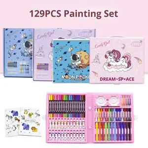 Ensemble <span class=keywords><strong>de</strong></span> 129 pinceaux d'art pour étudiants, outils <span class=keywords><strong>de</strong></span> <span class=keywords><strong>dessin</strong></span> spécialisés, bâtonnets colorés, stylos acryliques, marqueurs, coffret cadeau pour crayons <span class=keywords><strong>de</strong></span> couleur - Product Image 1