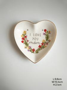 Hot Selling <strong>Ceramic</strong> Heart-Shaped <strong>Jewelry</strong> Tray Elegant <strong>Boxes</strong> for Mother's Day - Product Image 2
