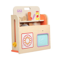 Jouets pour enfants, cuisinière en bois portable, jouet de cuisine prêt à être expédié, ensemble de jeu d'imitation de cuisine sur table orange, expédition rapide, vente en gros