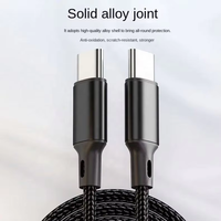 Kabel Usb Data pengisi daya PD tipe c, pengisian daya Cepat QC nilon kepang Universal 1m 3A 60W untuk iphone 15 Samsung google