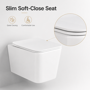 Nouvelle conception de kit de toilette Tornado blanc avec siège à fermeture douce et bidet de toilette, toilette murale minimaliste - Product Image 4