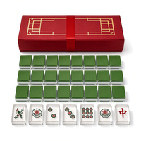 Jeu de Mahjong Chinois 144 Tuiles en Acrylique 1,2 Pouce 4 Couches, Boîte Cadeau Fête du Printemps, En Stock, Logo Personnalisé, Faible MOQ, Échantillon Disponible