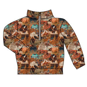 Veste en tissu renard argenté pour enfant en bas âge garçon fille hauts Western hiver à manches longues enfants polaire fermeture éclair <span class=keywords><strong>Sherpa</strong></span> pull - Product Image 3