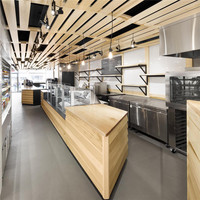 Kiosque de vente de thé au lait moderne personnalisé, comptoir de bar d'exploitation intérieure, table en bois, décoration, design de magasin de thé au lait