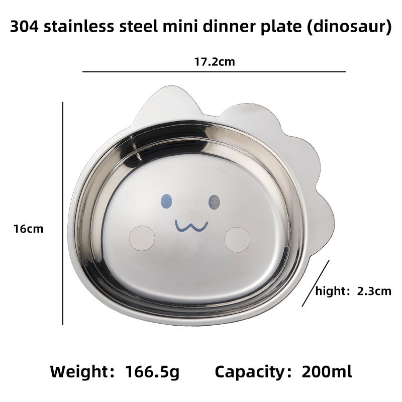 316 stainless steel mini dinner plate (dinosaur)