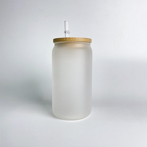 Paquete <span class=keywords><strong>de</strong></span> 50 Vasos <span class=keywords><strong>de</strong></span> Vidrio Transparente Esmerilado para Café Helado con Tapas <span class=keywords><strong>de</strong></span> Madera para Vinilo, Vaso <span class=keywords><strong>de</strong></span> Vidrio para Cerveza y Refrescos <span class=keywords><strong>de</strong></span> 16 oz para Impresión por Sublimación - Product Image 4