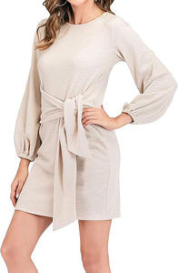 ชุดเดรสดีไซน์ใหม่สำหรับสาวๆ ผู้หญิงที่มีสไตล์  วัสดุถักนิตเนื้อยืดคุณภาพสูง แขนทรงโคมไฟ เหมาะสำหรับใส่ทำงานในออฟฟิศ - Product Image 5