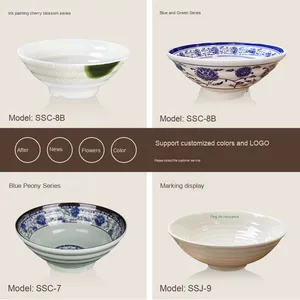Vajilla de <span class=keywords><strong>melamina</strong></span> desechable Comercial Grande procesada personalizada, tienda de fideos de fiesta moderna, cuenco de Ramen para sopa, Caracol, olla caliente picante - Product Image 2