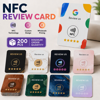 Carte NFC personnalisée en usine, étanche, programmable, en acrylique PVC, Ntag213 Ntag215 Ntag216 13.56mhz, avec code QR pour avis Google
