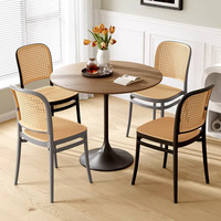 Chaise de salle à manger décontractée pour extérieur, balcon et usage domestique, avec dossier respirant, en plastique, grande taille, pour restaurant