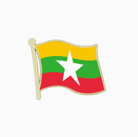 Broches drapeau du Myanmar, best-sellers transfrontaliers, drapeaux de pays du monde entier, cadeaux commémoratifs les plus vendus pour le commerce extérieur