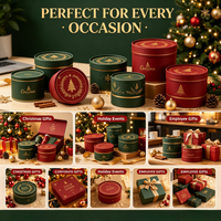 Boîte Cadeau Ronde Rigide Personnalisée de Noël en Gros, Boîte Cylindrique de Luxe avec Logo, Taille et Couleur Personnalisables pour Cadeaux d'Entreprise de Fêtes