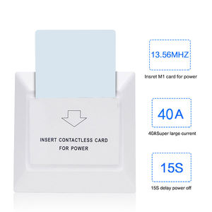 Interrupteur intelligent à carte RFID à double pôle 4 voies pour hôtel, économie d'énergie, bon prix - Product Image 2