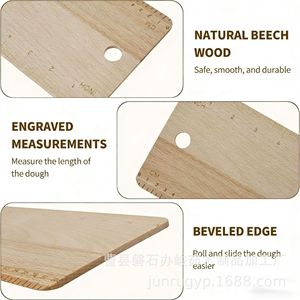 Tabla de madera para voltear pan con regla de 38 cm para hornear en casa, transferir y rebanar baguettes - Product Image 2