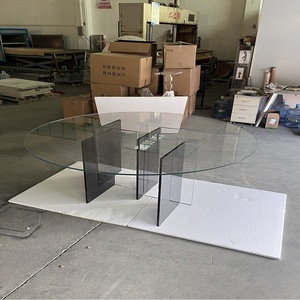 Tavolo da pranzo rotondo personalizzato di fabbrica 10 posti centro isola tavolo acrilico <span class=keywords><strong>gambe</strong></span> tavolo di <span class=keywords><strong>vetro</strong></span> <span class=keywords><strong>per</strong></span> ristorante - Product Image 2
