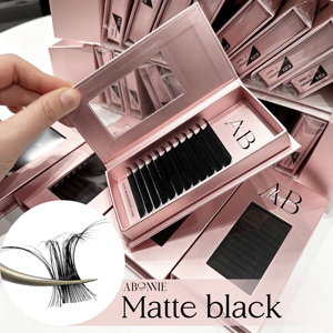 Extensiones de Pestañas Abonnie, Suministros Coreanos de PBT para Volumen, Extensiones de Pestañas <span class=keywords><strong>007</strong></span> con Reverso de Lámina, Color Negro Mate - Product Image 5