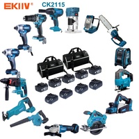 Perceuse Sans Fil Portable et Kit d'Outils Combinés, Perceuses à Percussion Électriques au Lithium Sans Fil avec Batteries Rechargeables et Tournevis