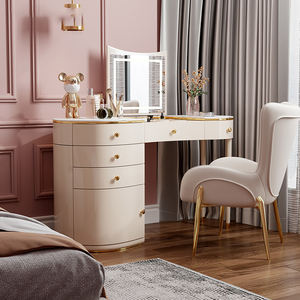 Table de toilette de luxe Aiyi, table de maquillage blanche avec miroir LED, meubles de <span class=keywords><strong>chambre</strong></span> à coucher, ensembles de <span class=keywords><strong>chambre</strong></span> à coucher, table d'étude moderne - Product Image 3