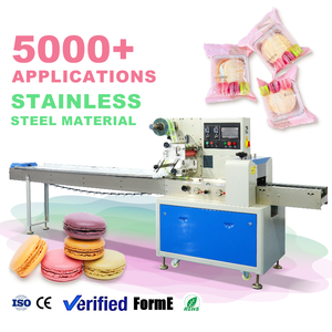 Machine d'emballage horizontale automatique pour petits aliments, macarons, bonbons, gaufres, type flow-pack - Product Image 1