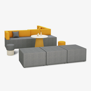 Ensemble de canapés modulaires en cuir pour zone d'attente de bureau commercial, 380 cm, design moderne et écologique - Product Image 5