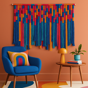 Gran oferta, venta al por mayor, Macram mexicano <span class=keywords><strong>en</strong></span> arte <span class=keywords><strong>de</strong></span> fibra para partición <span class=keywords><strong>de</strong></span> mostrador, proporciona tapiz <span class=keywords><strong>de</strong></span> pared como pared con macramé y vertical - Product Image 4
