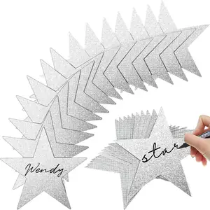 Five-Star Glitter Paper Cuttings Star Die Cut Crafts For Festival Party Package Decoration DIY