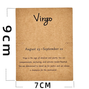 Tarjetas con logotipo de signo del zodiaco de constelación de 7*9cm para collar, tarjetas de papel Kraft personalizadas para hombres y mujeres, tarjetas de embalaje de joyería del zodiaco - Product Image 2