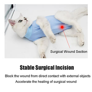 Picipaw ชุดผ่าตัดแมวระบายอากาศได้ดีชุดสำหรับสัตว์เลี้ยงยืดหยุ่นสูงสำหรับแมวหลังการผ่าตัดชุดกู้คืนแมวหญิง - Product Image 2