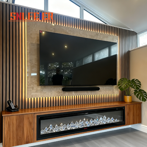 Moderno Soporte de TV de Madera con Luces LED, Mueble de Almacenamiento y Panel de Diseño Elegante para Completar el Mobiliario de la Habitación - Product Image 2