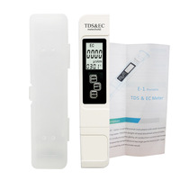 Testeur de température et de conductivité TDS EC 3-en-1, stylo de mesure de la qualité de l'eau, 0-9999ppm TDS, 0-9990µS/cm, précision 2%