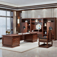 LBZ-304X Nouveau bureau de direction en bois massif de style chinois, bureau de PDG en bois d'ébène, bureau haut de gamme en noyer noir, sur mesure, commercial