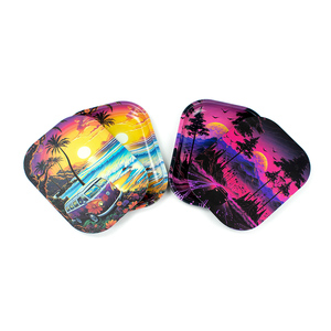 Bandeja Metálica Rectangular de 18x14cm con Diseño Artístico Psicodélico Personalizado para Almacenamiento y Accesorios para Fumar - Product Image 6