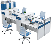 Système de cloisons de bureau modulaires flottantes en bois moderne avec tiroirs de rangement