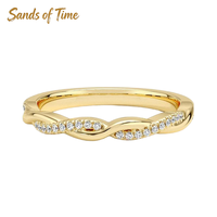 Anillo Abierto de Moissanita para Mujer, Plata de Ley 925, Chapado en Oro de 9K, Dos Piedras, Joyería de Moda, Venta al por Mayor de Fábrica Personalizada