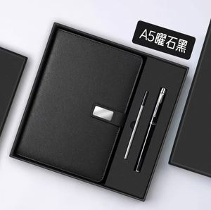 Customized A5 <b>Notebook</b> and Pen Gift Box <b>Set</b> for Company Logo and University Graduation Souvenirs Leather Cover - Product Image 5