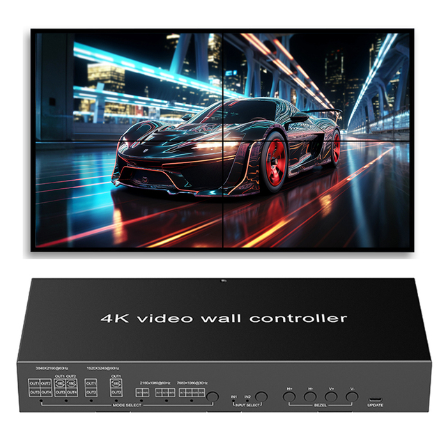 High Quality 4K60 Video Switcher Broadcast Live Streaming 4 in 4 Out Video Processor 1x4 2x4 3x4 4x4 Video Wall Controller