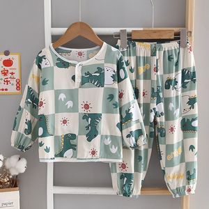 Nuovi <span class=keywords><strong>Pigiami</strong></span> Estivi in Cotone e Seta per Bambini, Set di Abbigliamento Casual con Motivi Cartoon per Ragazzi e Ragazze - Product Image 6