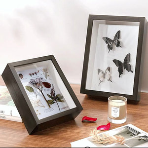 Marco de exhibición de madera 3D de alta calidad de 8*10 pulgadas, caja de sombra profunda con vidrio para decoración del hogar, marco de fotos de flores de paisaje - Product Image 2