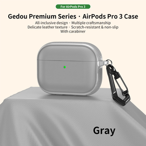 Étui en cuir texturé pour Apple Airpods 123 Pro <span class=keywords><strong>Air</strong></span> Pods 4, housse de protection pour écouteurs Bluetooth, sac anti-perte pour écouteurs - Product Image 5