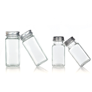 Venta al por mayor vacío claro cocina 12PCs 4oz vidrio condimento especias contenedor conjunto tarro de especias de vidrio con tapa de madera - Product Image 5