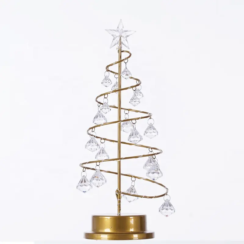 Christmas Decoration Bedroom Table Lamp Fairy Light LED Christmas Tree Night Light Gift Crystal Love Crystal Bell Pendant CN;ZHE