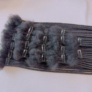 Vente en gros 100% <span class=keywords><strong>cheveux</strong></span> humains <span class=keywords><strong>mèches</strong></span> faites <span class=keywords><strong>à</strong></span> la main douces 0.4cm 0.6cm couleurs noires naturelles pinces au crochet dans les dreadlocks extensions de <span class=keywords><strong>cheveux</strong></span> - Product Image 1