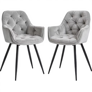 Silla de Comedor de Lujo de Terciopelo Elegante, Silla Tapizada, Asientos Modernos para Comedor de Hotel, <span class=keywords><strong>Restaurante</strong></span> - Product Image 3