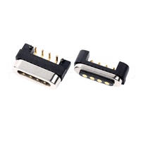 Connecteur magnétique à adsorption super forte vertical, connecteur magnétique à 4 broches, connecteur USB 2.0 connecté à une carte de circuit imprimé