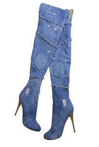 Scarpe da <span class=keywords><strong>donna</strong></span> con punta aperta da <span class=keywords><strong>donna</strong></span> scarpe con tacco alto sopra il ginocchio - Product Image 4