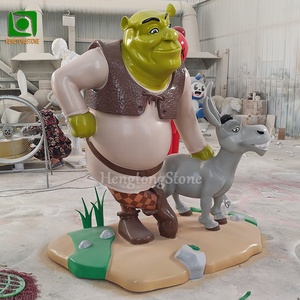 Statue personnalisée en fibre de verre de <span class=keywords><strong>Shrek</strong></span> et de Donkey, sculpture en résine de dessin animé - Product Image 2